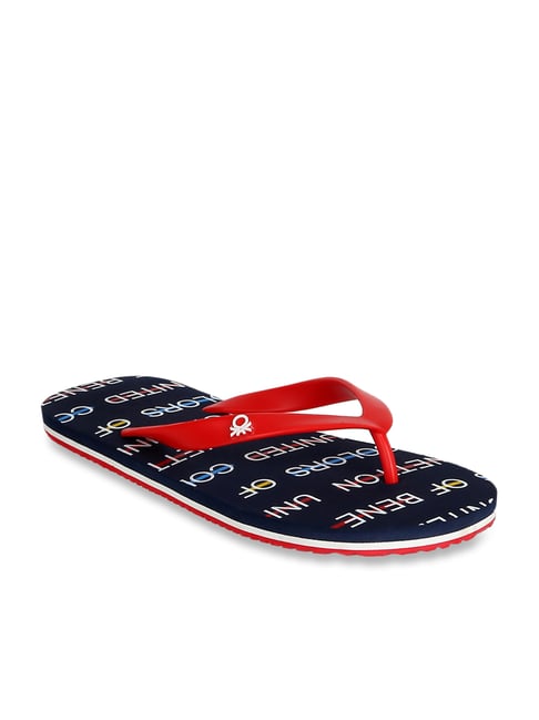 United Colors of Benetton Women's Red & Navy Flip Flops