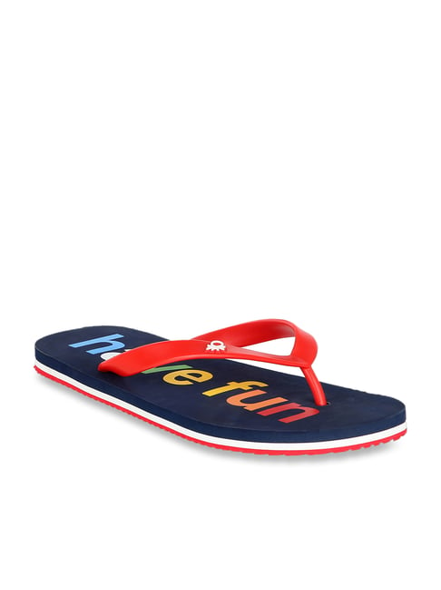 United Colors of Benetton Women's Red & Navy Flip Flops