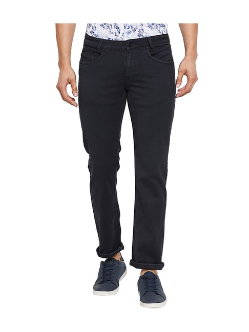 Mufti Navy Slim Fit Solid Jeans