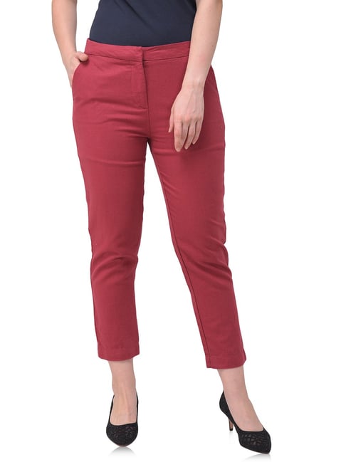 Buy Women Houndstooth FlatFront Trousers from Max at just INR 9990
