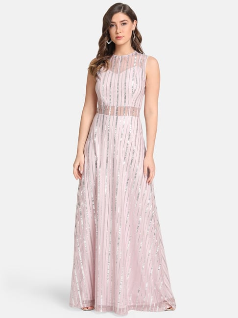 Kazo Pink Embellished Maxi Dress Price in India