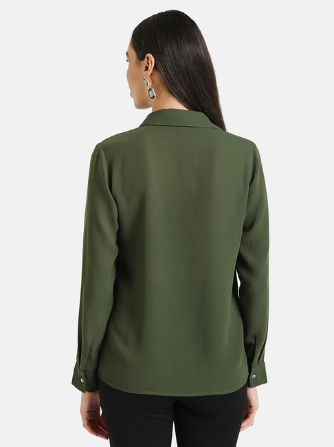 Kazo Green Embellished Casual Shirt