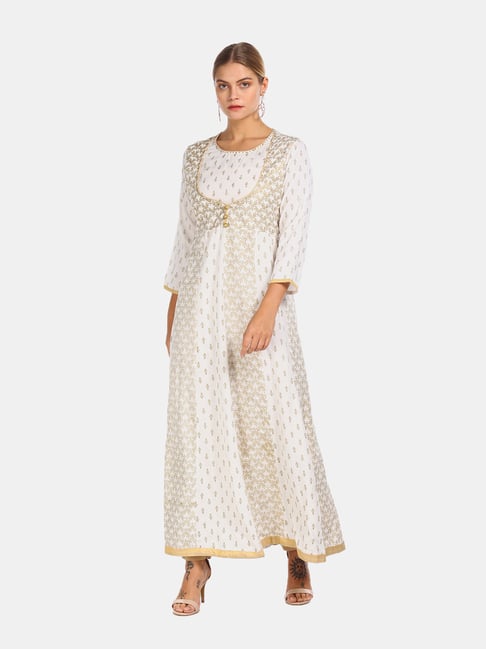 Anahi White Printed Kurta