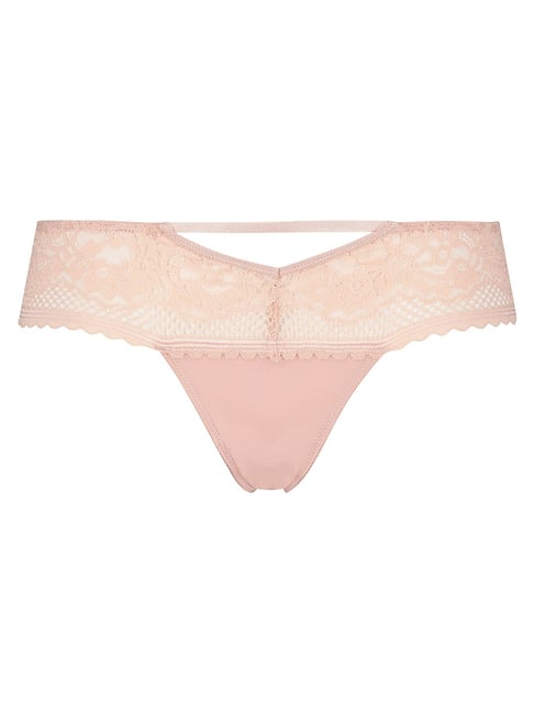 Buy Hunkemoller Pink Lace Bella Thong Panty for Women Online @ Tata CLiQ