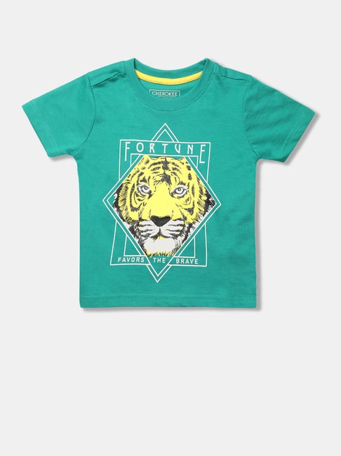 Cherokee Kids Green Printed T-Shirt