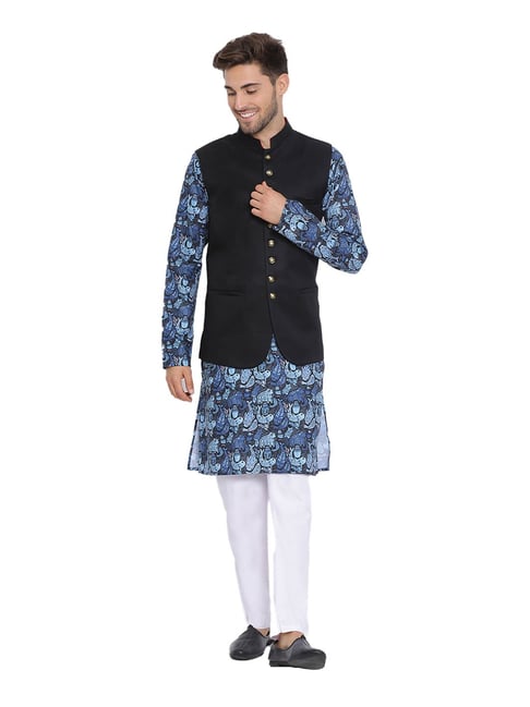 Hangup Blue & Black Printed Suit