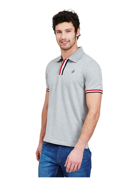 Beverly Hills Polo Club Grey Slub Polo 