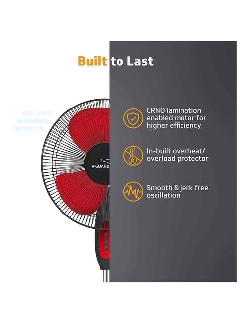 Buy VGuard Esfera STS 400 mm 3 Blades Pedestal Fan (Black/Red) Online