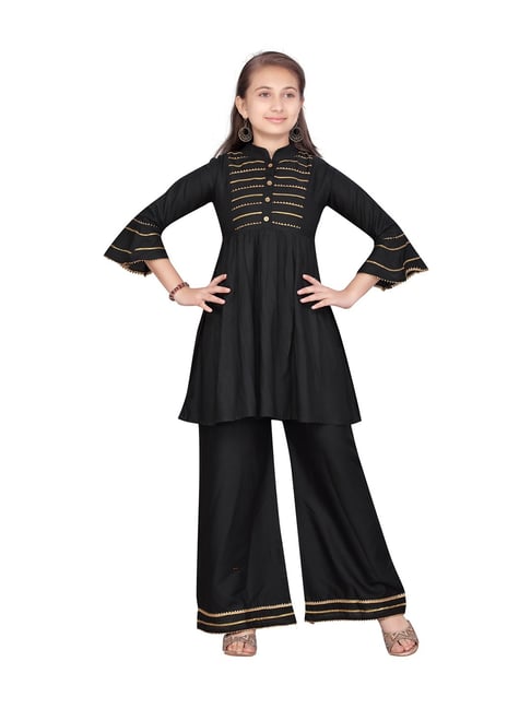 Aarika Kids Black Cotton Self Pattern Suit Sets-picture-47