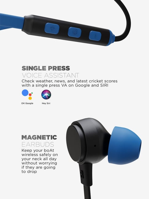 Buy boAt 103 Wireless T Neckband with 15H Playback (Blue) Online At
