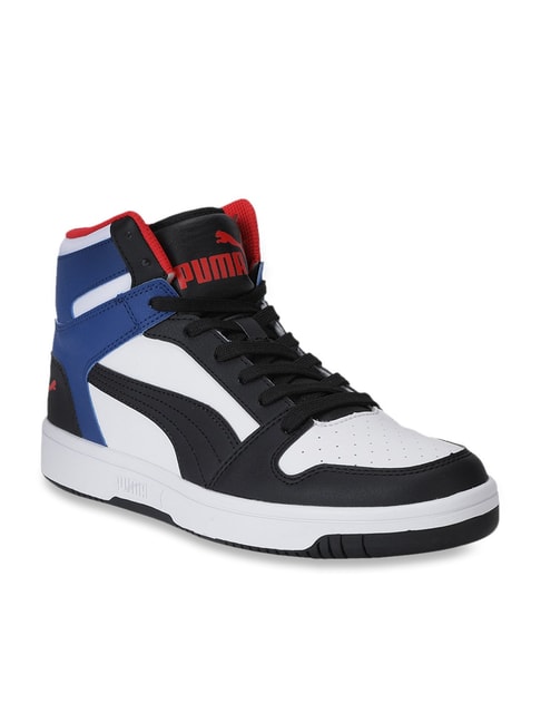 Buy Puma Rebound Lay Up White & Black Ankle High Sneakers for Men at ...