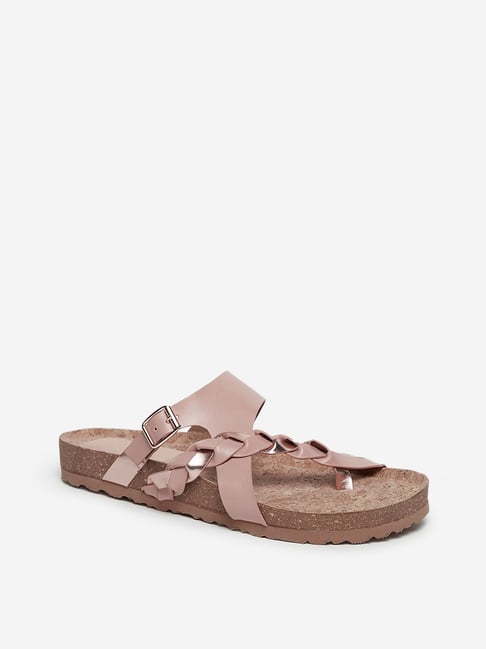 Buy LUNA BLU by Westside Ivory Leather T-Bar Cork Sandals for Online @ Tata  CLiQ