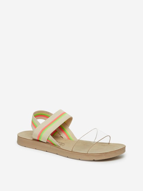 Buy LUNA BLU Ivory Trim Slide Sandals from Westside