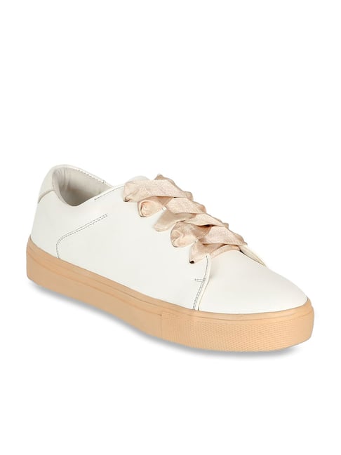 Carlton London Women's Off White Casual Sneakers