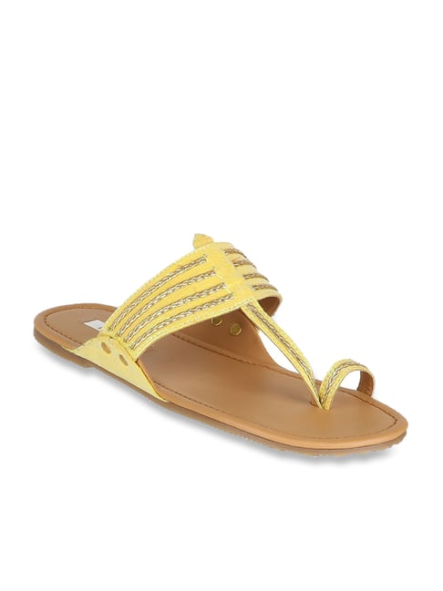 Elle Women's Yellow Toe Ring Sandals