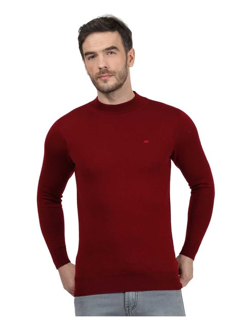Buy Monte Carlo Red Full Sleeves Sweater for Men Online Tata CLiQ