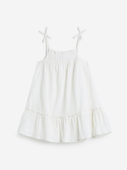 Buy HOP Kids by Westside Off-White Shimmering Phoebe Dress Online at ...