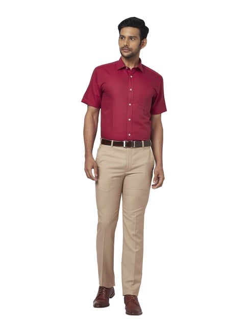 Lycra Combo 11 Maroon Shirt and White Pant  The Shirt Room