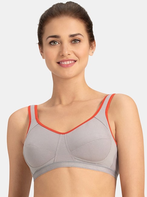 Buy Amante Grey & Lava Non Wired Non Padded Reversible Sports Bra