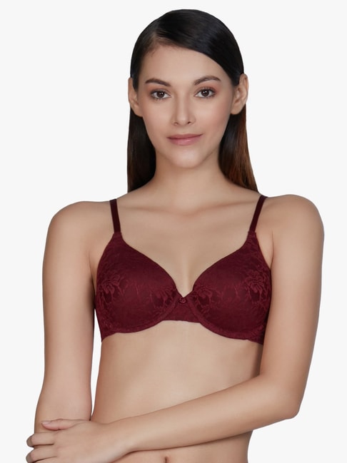 Amante Maroon Under Wired Padded T-Shirt Bra Price in India