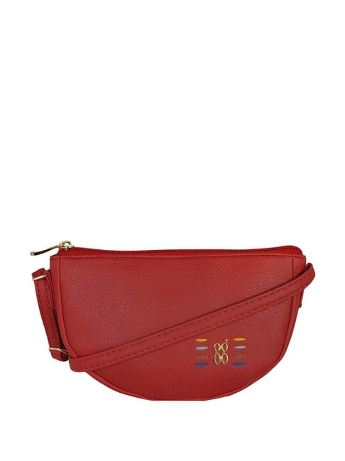 baggit red solid sling bag