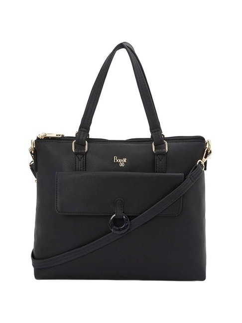 Baggit Flatex Byron Black Solid Medium Tote Handbags Price in India