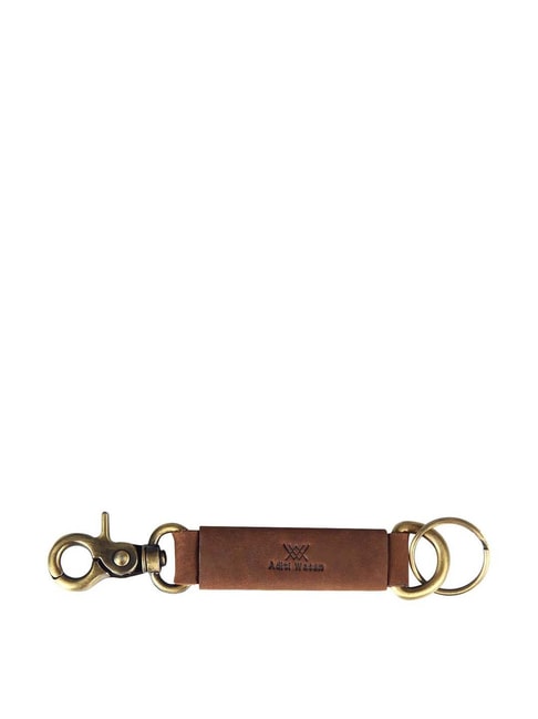Jzcky Shzrp Leather Valet Key Chain Key Ring,Brown and Dark Brown,2-Pack 
