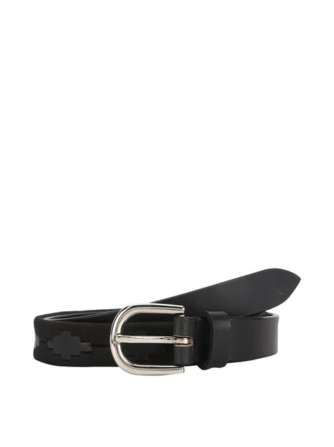 Aditi Wasan Black Leather Waist Belt for Women