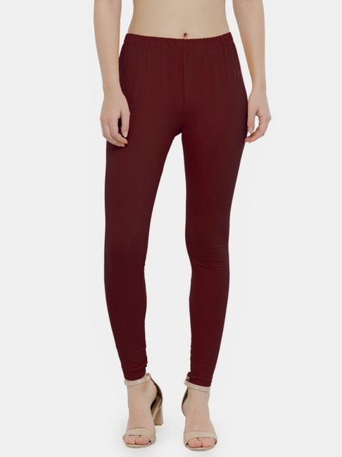 N-Gal Maroon Mid Rise Leggings