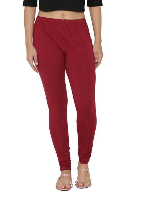 N-Gal Maroon Mid Rise Leggings