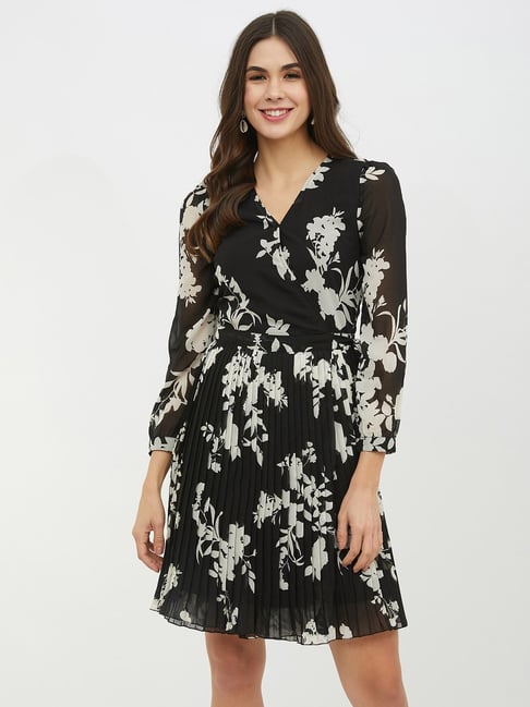 Harpa Black & White Floral Print Dress