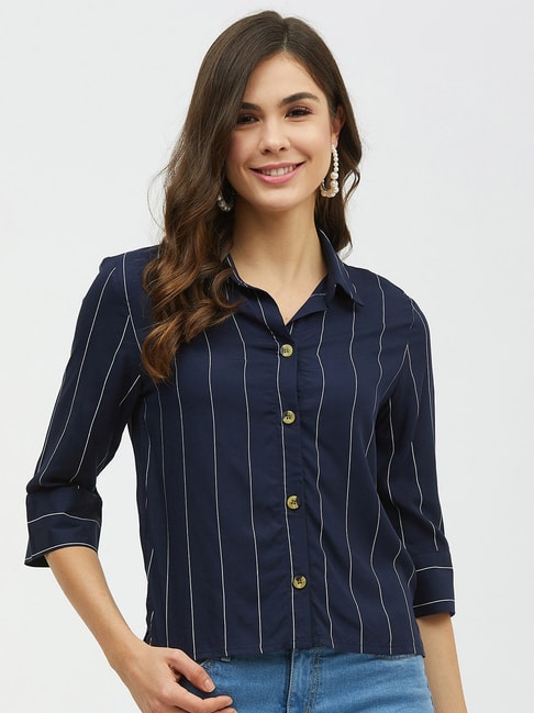 Harpa Navy Striped Shirt Price in India