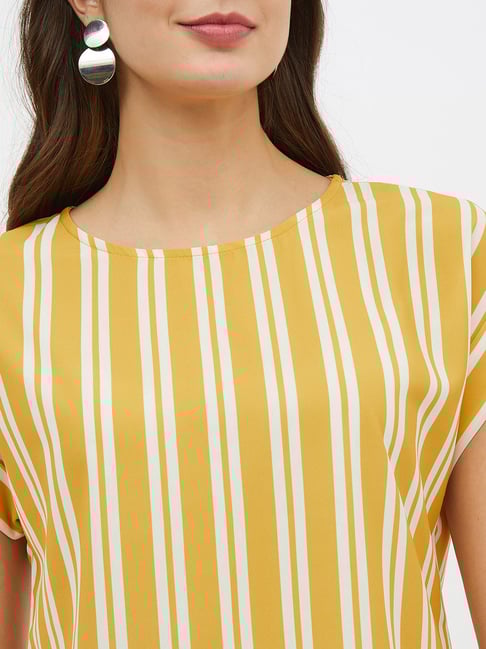 Harpa Mustard White Striped Top