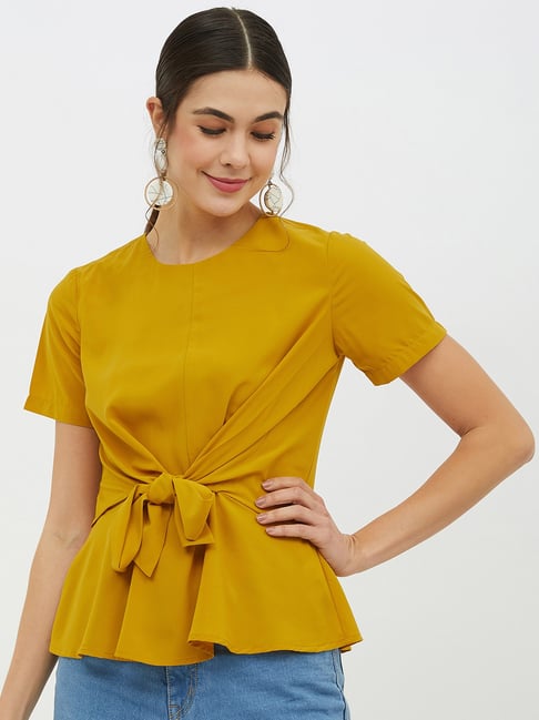 Harpa Mustard Regular Fit Top