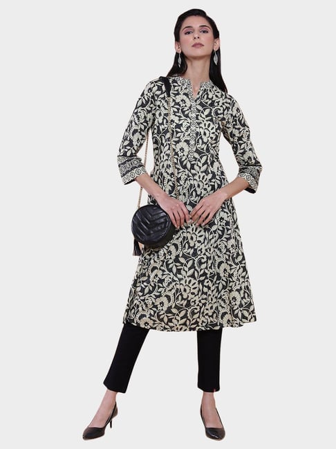 Biba Black Printed Kurta