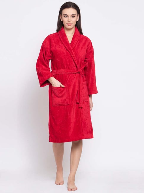 Trident Comfort Living Red Cotton 380 GSM Bathrobe
