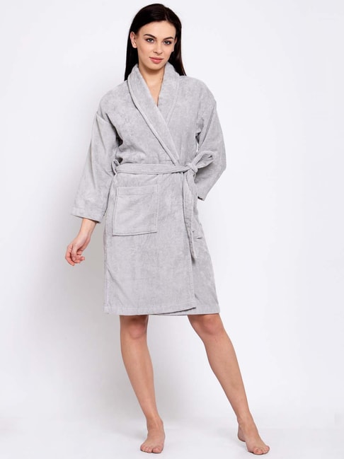 Skin Organic Cotton French Terry Robe with Belt Heather Grey 0 (XS) at  Amazon Women's Clothing store