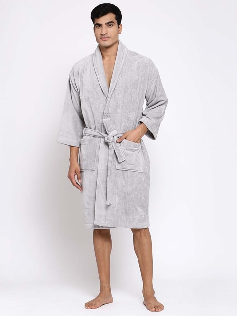 Lacy Look Cotton Bathrobe Grey Suitable For Home, Hotels and Spas For Men  Price in India - Buy Lacy Look Cotton Bathrobe Grey Suitable For Home,  Hotels and Spas For Men online