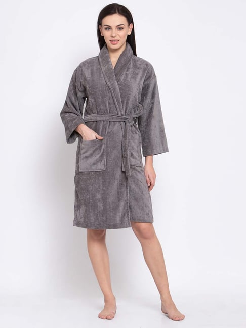 Trident Comfort Living Grey Cotton 380 GSM Bathrobe