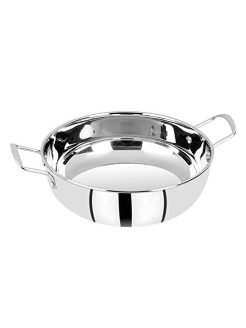 Bergner Essential Silver Stainless Steel 240 mm Kadai 2800 ml Set of 1