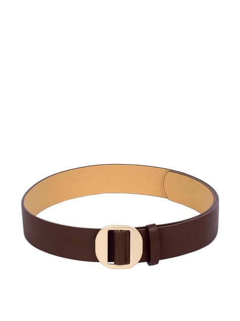 Crusset Dark Brown PU Waist Belt for Women