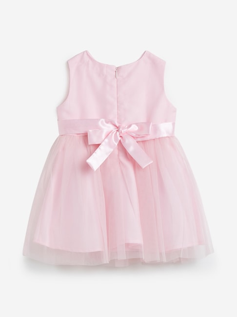 Buy Baby HOP by Westside Light Pink Bow Detailed Dress Online at best ...