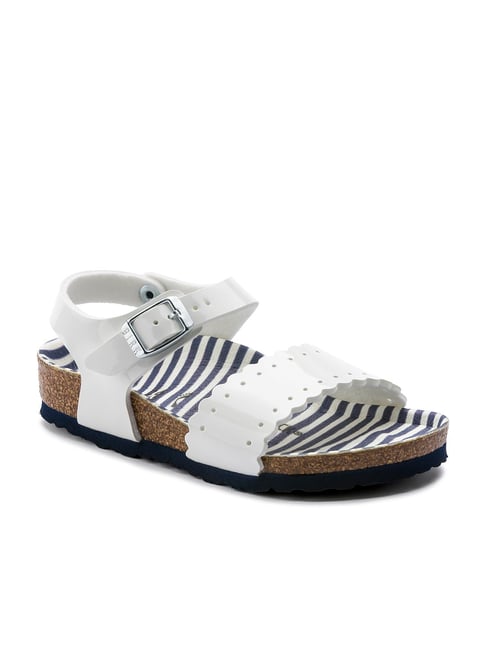 Birkenstock Kids Mila Nautical White Ankle Strap Sandals