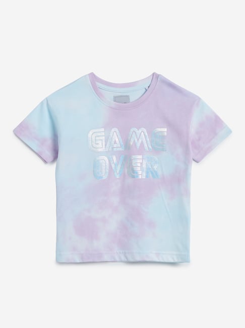 Buy HOP Kids by Westside Blue Text Designs T-Shirt Online at best price ...