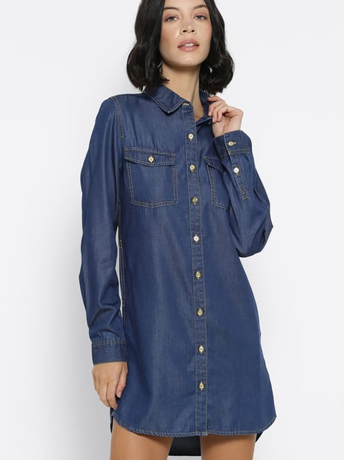 FOREVER 21 Women's Denim Long Sleeve Shirt - Size L | eBay