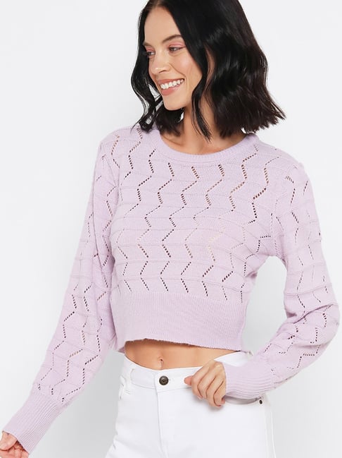 Lavender crop sweater best sale