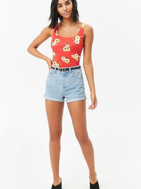 Buy Forever 21 Red Yellow Floral Print Tank Top for Women Online