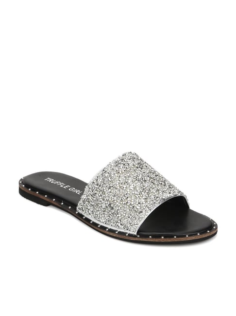 Truffle Girl by Truffle Collection Women's Silver Casual Sandals