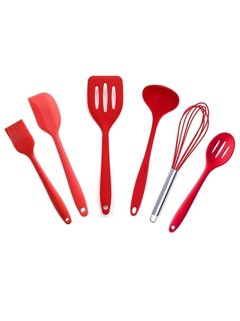 Femora Red Silicone 6 Piece Kitchen Tool Set-Femora-HomeFurnishing-TATA CLIQ