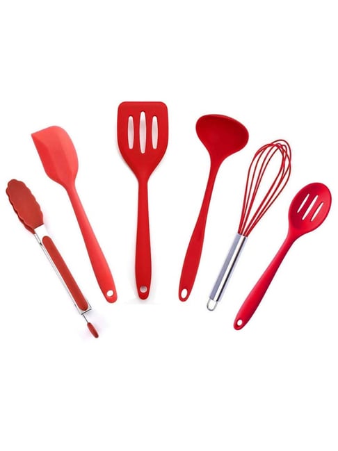 Femora Red Silicone 6 Piece Kitchen Tool Set-Femora-HomeFurnishing-TATA CLIQ